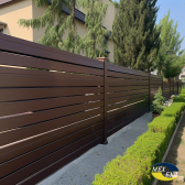 AnnaV solid horizontal aluminum wall fence color Chocolate Br d96e72fb ff1f 4aec a101 3f0db0613f6a 2