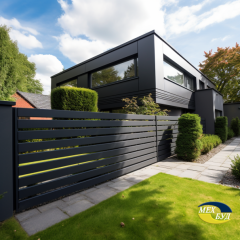 zovmarketing A Grill style Fence coated in RAL 7024 Graphite Gr 6b566f23 ef28 4654 96f0 84ab6c2610b2