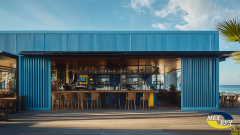 zovmarketing A beach bar exterior clad in vertical metal slat 150f2730 d6e1 429e 8d16 afcf8a6a0346 1