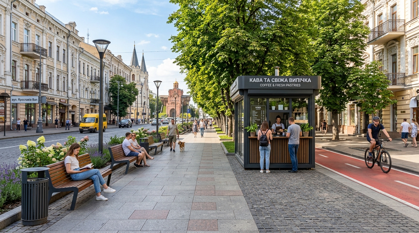 благоустрій вулиці в центрі Києва благоустрій вулиці в центрі Києва