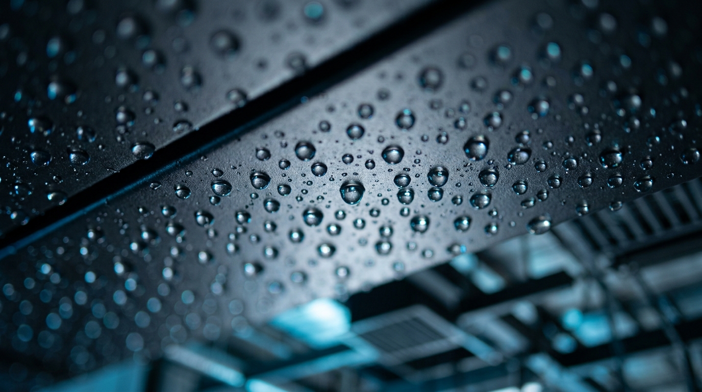 Water_condensation_on_metal_panel_202608250809 Water condensation on metal panel 202608250809