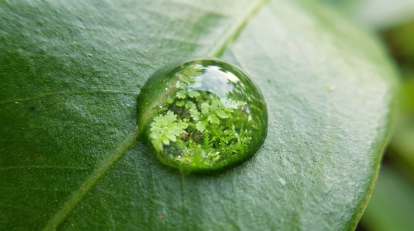 Water_drop_on_green_surface Water drop on green surface